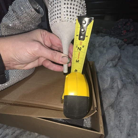 Nine West Glittering Silver Heeled Boots - Picture 5 of 5